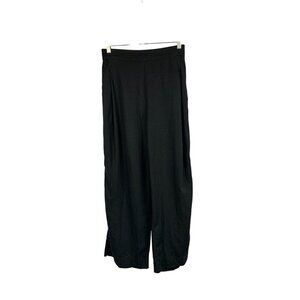 Madewell Womens Black Wide-Leg Linen Blend Pants Size 2